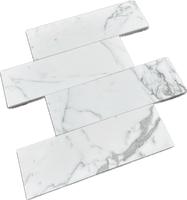Statuario White Marble Honed 4x12" Subway Floor Wall Tile Statuario White Marble Honed 4x12" Subway Floor Wall Tile