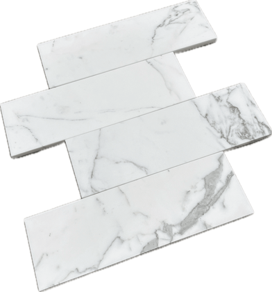 Statuario White Marble Honed 4x12" Subway Floor Wall Tile