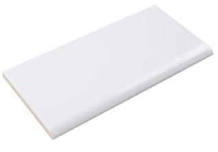 Subway 3x6 Bullnose White Gloss Ceramic Wall Tile