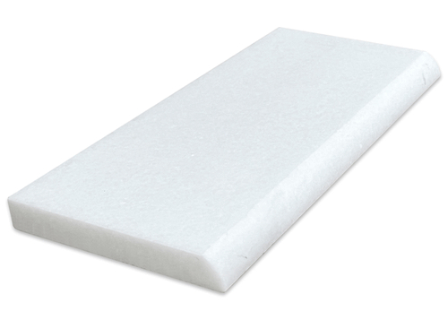 Thassos Premium White 3x6" Beveled Bullnose Marble Honed Tile
