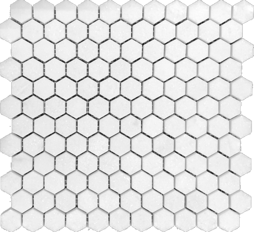 Thassos White Greek 1" Hexagon Honed Marble Mosaic Tile