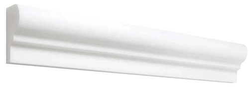 Thassos White Greek Honed 12" Marble Ogee Rail Molding