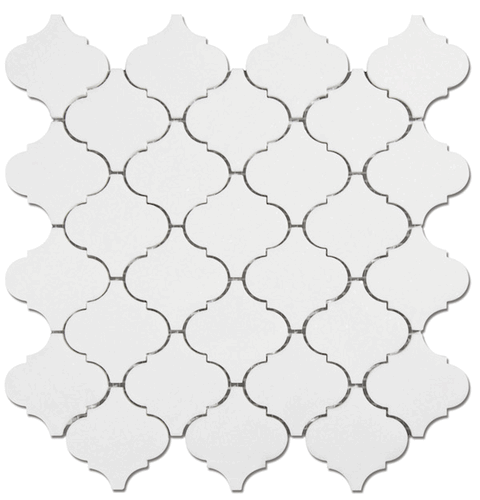 Thassos White Greek Marble Polished Arabesque Baroque Mosaic