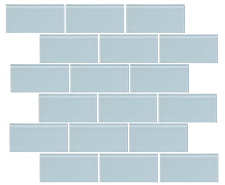 Vapor Blue Glass 2x4 Mosaic Subway Tile (8mm)
