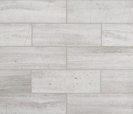 Athens Silver Cream 4 x 12 Honed Marble Floor and Wall Tile