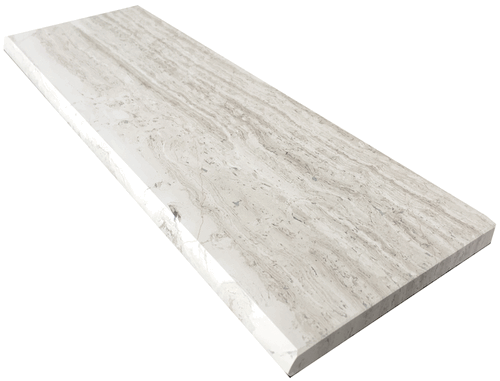 Athens Silver Cream 4 x 12 Honed Marble Bullnose Trim