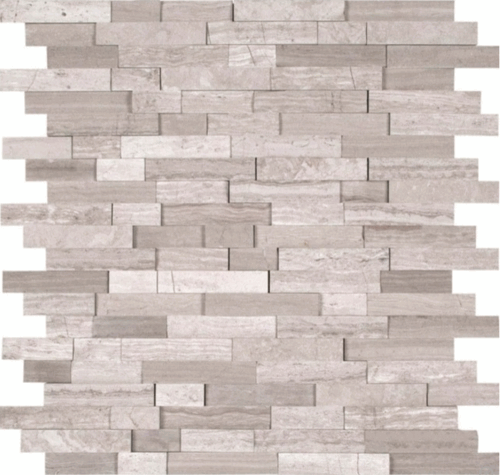 Athens Silver Cream Split face Marble Mosaic Tile