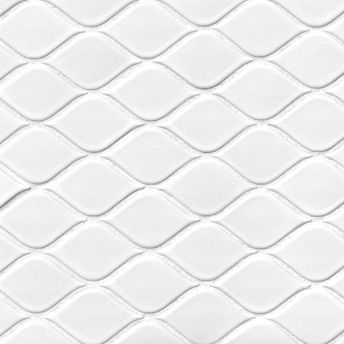 White Tear Drop Glossy Porcelain Mesh Mounted Mosaic Tile