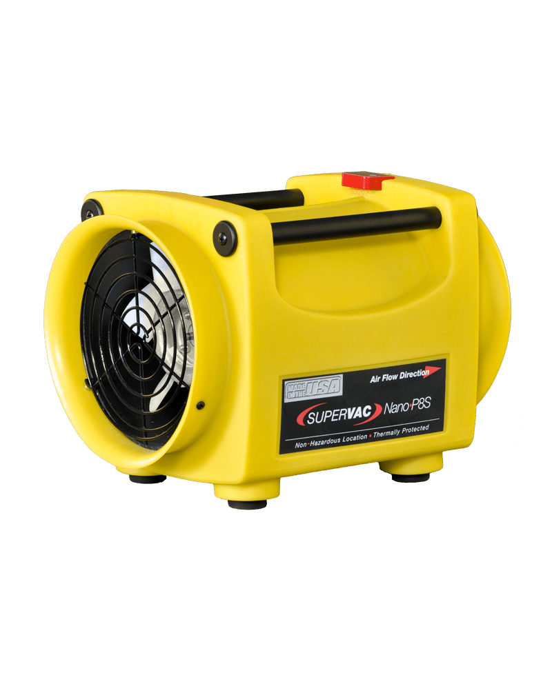 Super Vac NanoPac25(P8S can with 25 ft. x 8" diameter yellow spiral duct)