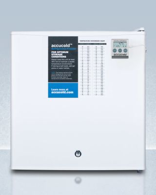 ACCUCOLD S19LWHPLUS2 Compact Refrigerator-Freezer with Front-Mounted Lock for General Purpose Use, Reversible Door, NIST Calibrated Thermometer