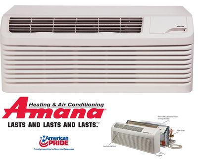 Amana PTC094G25AXXX PTAC Air Conditioner with Electric Heat, 9,000 BTU, 265 Volt, EER Rating 11.3, 15 Amp, DigiSmart Technology,  Wall Sleeves and Grilles Needed for New Installations Sold Separately