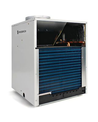 Friedrich VHA09K25RTP Vertical PTAC Air Conditioner with Heat Pump, 9,000 BTU, 230/208 Volt, EER Rating of 10.5, 2.5 kW, Hard Wired Connection, Wall Plenums, Architectural Louvers, Return Air Access Panels Needed for New Installations Sold Separately, Usually Built to Order