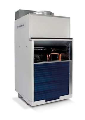 Friedrich VHA24K25RTp Vertical PTAC Air Conditioner with Heat Pump, 23,000 BTU, 230/208 Volt, EER Rating of 9.1, 2.5 kW, Hard Wired Connection, Wall Plenums, Architectural Louvers, Return Air Access Panels Needed for New Installations Sold Separately, Usually Built to Order