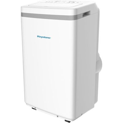 Keystone KSTAP13MFC Portable Air Conditioner, 13,000 BTU, 115 Volt, White/Grey, Remote, Self Evaporative, Electronic Controls with LED Readout with Window Vent Kit