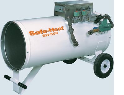 Safe Heat SH-500 Direct Fired Portable Heater, Liquid Propane/Natural Gas, Heating Range Between 100,000