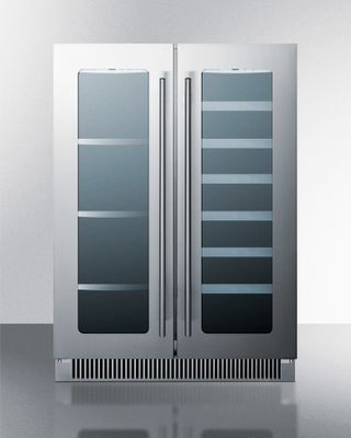 SUMMIT CLASSIC COLLECTION CL242WBVCSS French Door Dual Zone Built- In Wine and Beverage Center