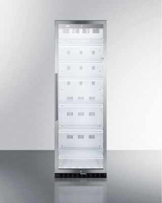 SUMMIT COMMERCIAL SCR1400WCSS Full-sized Glass Door Beverage Merchandiser, Commercially Approved and CalCode Compliant, Frost Free, Full Stainless Steel