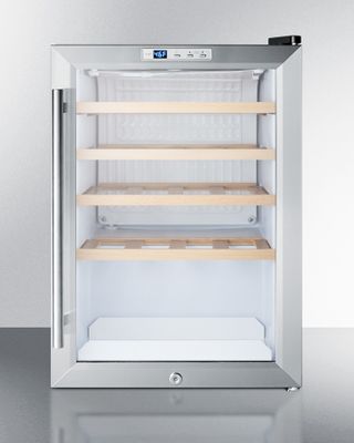 SUMMIT COMMERCIAL SCR312LCSSWC2 Compact Commercial Glass Door Wine Cellar, Auto Defrost, Digital Thermostat, Factory Lock, Stainless Steel Cabinet