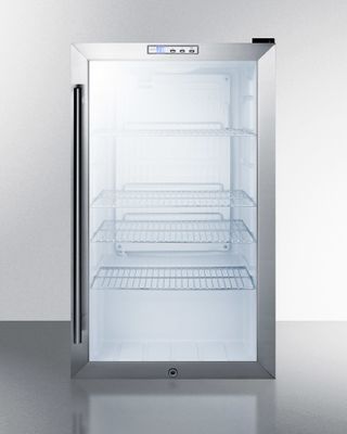 SUMMIT COMMERCIAL SCR486LCSS Commercial Counter-height Beverage Refrigerator, Auto Defrost, Factory Installed Lock, Stainless Steel Cabinet