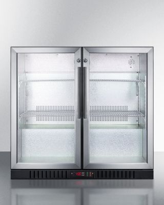 SUMMIT COMMERCIAL SCR7012DBCSS Commercial Back Bar Beverage Center with French Doors