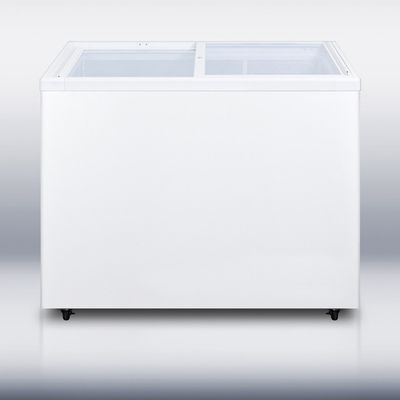 Summit SCF1076 Commercial Sliding Glass Top Ice Cream Freezer, 10.6 Cubic Foot Capacity, Keyed Lock, 2 Wire Baskets and Sturdy Casters