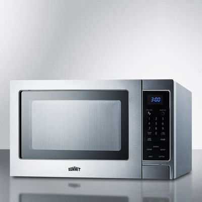 SUMMIT SCM853 Brushed Stainless Steel Microwave Oven with Digital Touch Controls, Interior Polished Stainless Steel