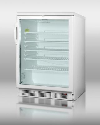 Summit SCR600LPUB Commercial Compact Glass Door Pub Refrigerator, White Finished Cabinet, Factory Installed Lock, Digital Thermostat and Interior LED Light