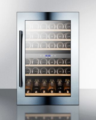 SUMMIT VC60D 51 Bottle Fully Integrated Dual Zoned Wine Cellar with Digital Controls and LED Lighting, Double Paned Glass Tempered Doors