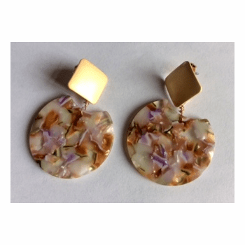 Acetate Pink and Gold Earrings