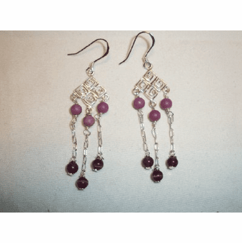 Amethyst and Phosphorite Earrings