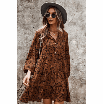 Brown Leopard Dress