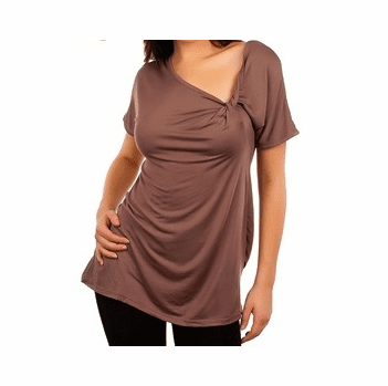Brown Top with Side Twist Knot