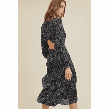 Cutout Back Black Dress