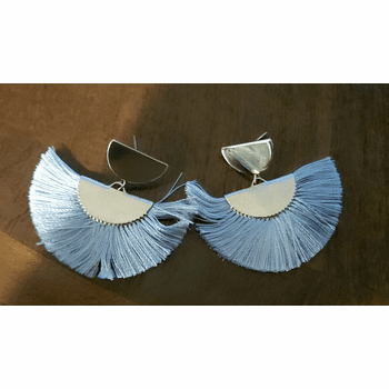 Gray Tassel Earrings