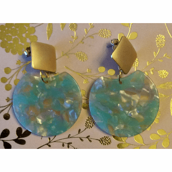 Green and Gold Earrings