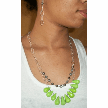 Lime Turquoise and Pearl