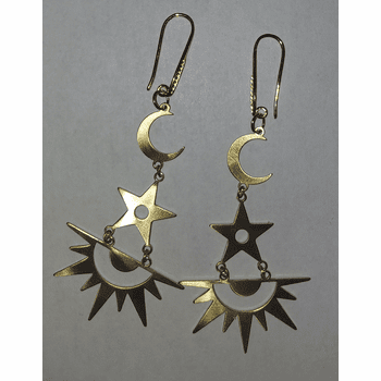 Moon and Star Earrings