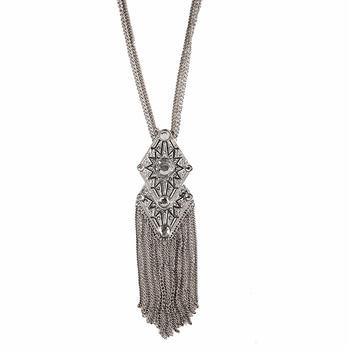 Silver Fringe Necklace
