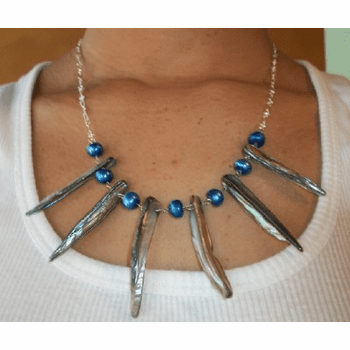 Sterling Silver Pearl and Shell Necklace