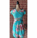 Teal Floral Print Dress