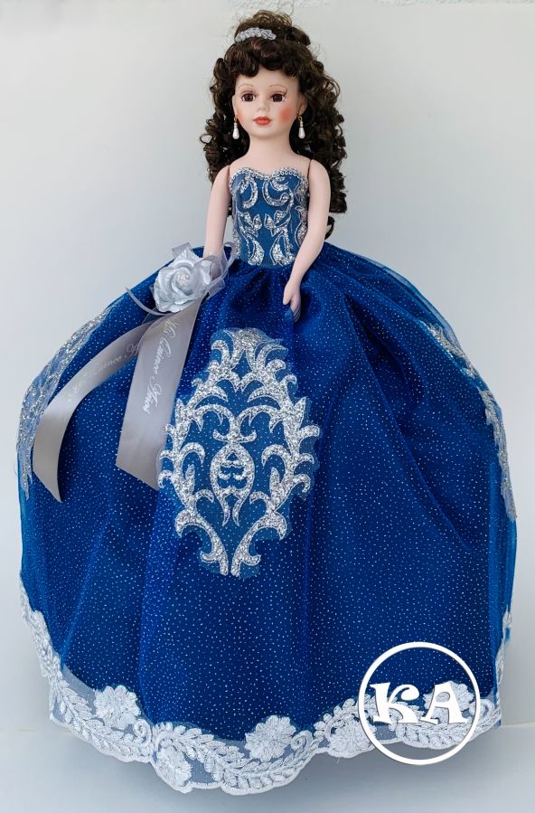 Grace 21 Inch Quinceanera Doll Sapphire Blue Dress