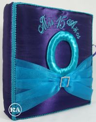 Quinceanera Photo Album - Purple/Turquoise