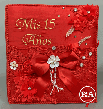 Enchanted Forest Themed - Quinceanera Photo Album Red 