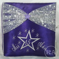 Quinceanera Photo Album with Field of Stars- Purple