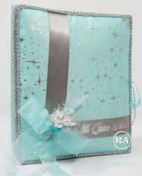 Quinceanera Guest Book w/ Stars - Aqua Green