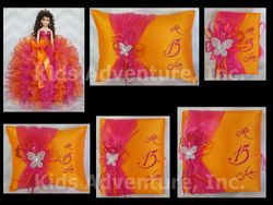 Quinceanera Package in Orange with Fuchsia