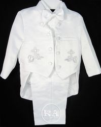 Boys' Baptismal Set w/ Bow Tie - White