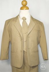 Boys Khaki Tie Suit 