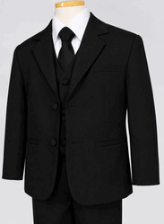 5-pc Boys' Classic Black Tie Suit  