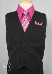 4-pc Fuchsia Boys' Vest Suit Set 